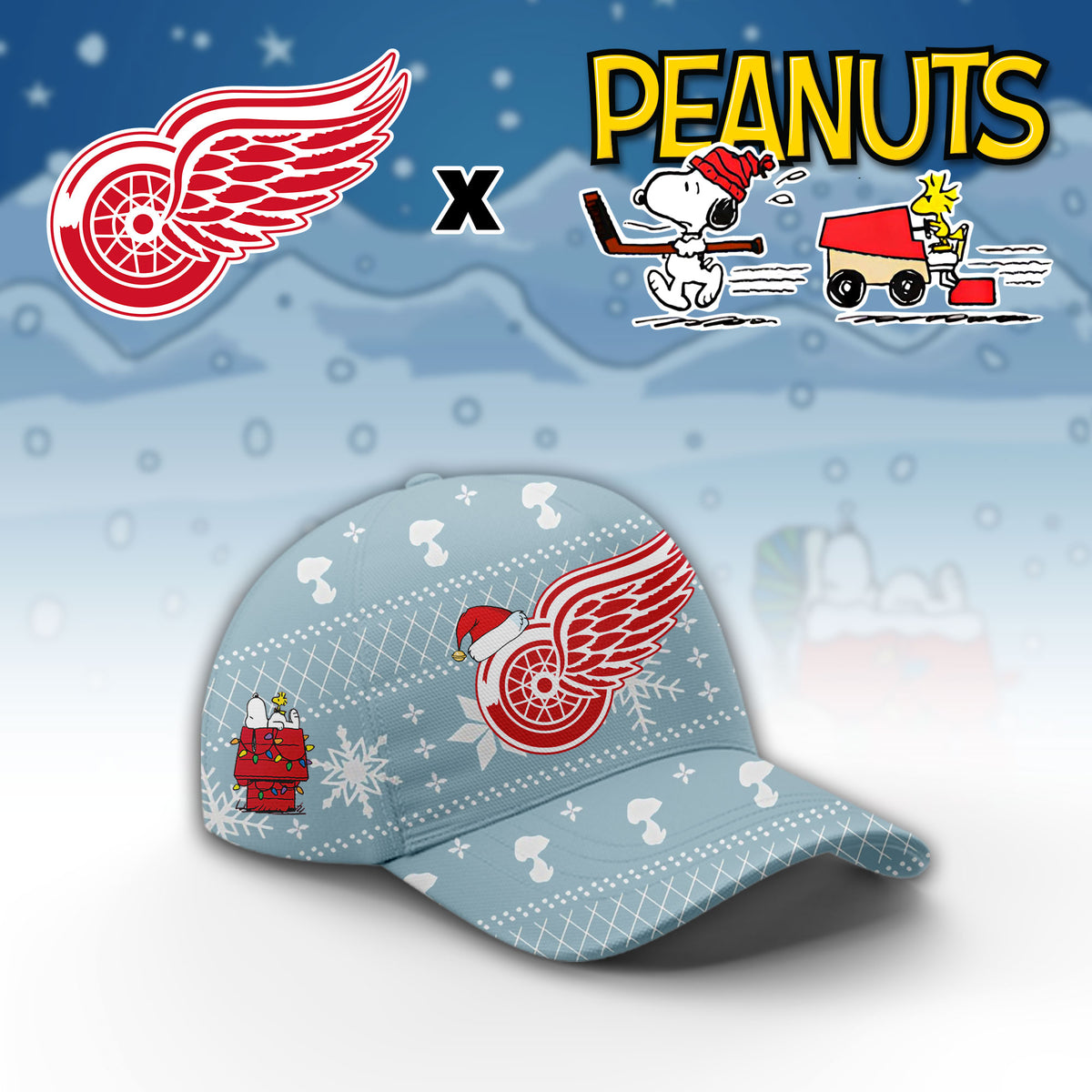 ..Detroit Red Wings x Peanuts 2026 Christmas Limited Edition Hoodie NN