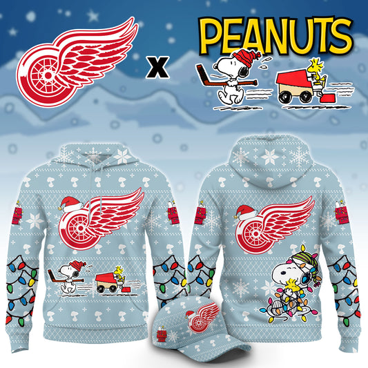 ..Detroit Red Wings x Peanuts 2026 Christmas Limited Edition Hoodie NN