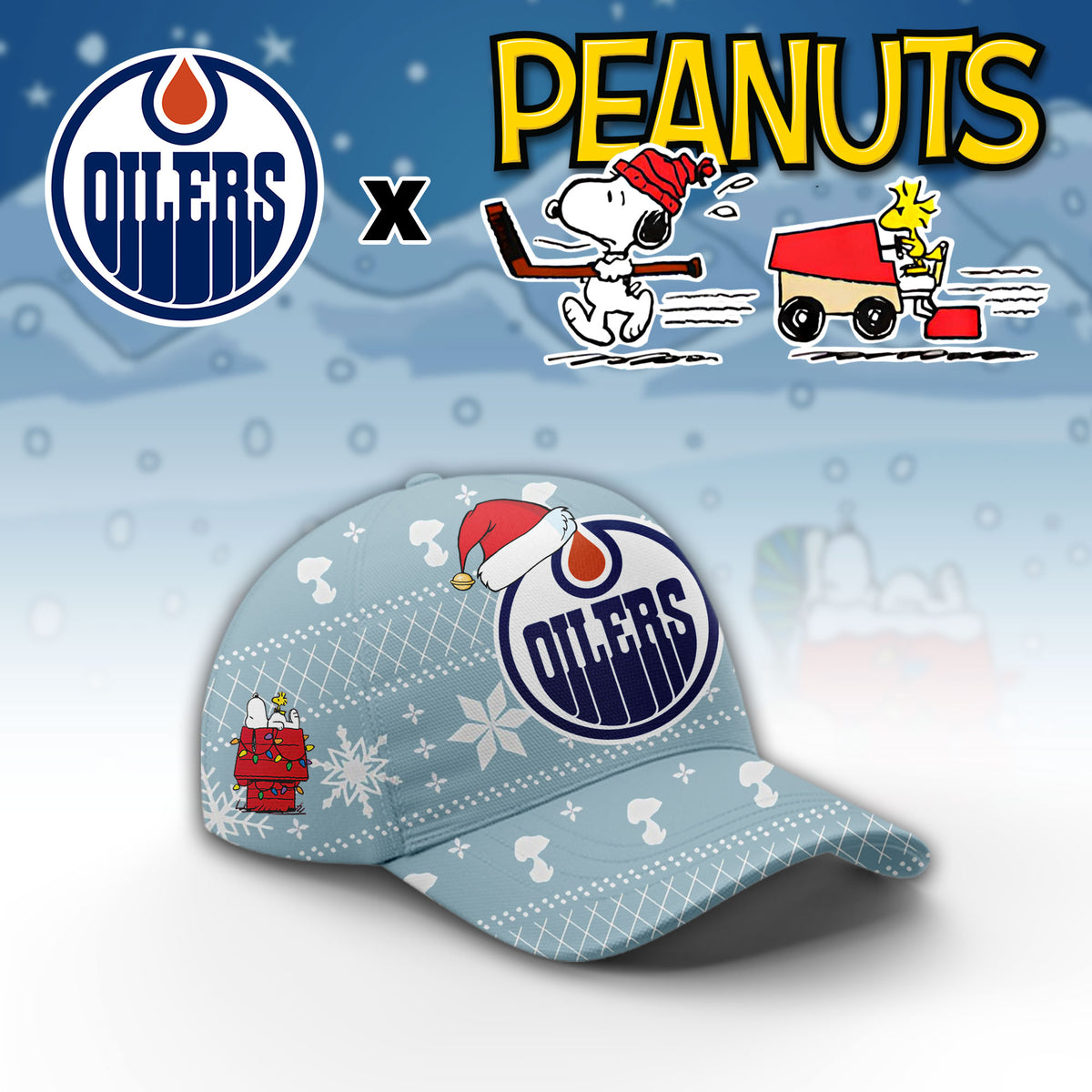 ...Edmonton Oilers x Peanuts 2026 Christmas Limited Edition Hoodie NN