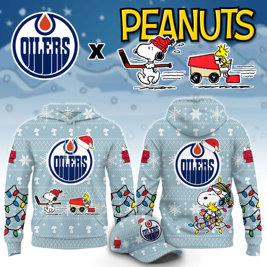 ...Edmonton Oilers x Peanuts 2026 Christmas Limited Edition Hoodie NN