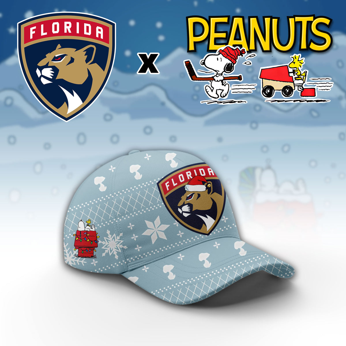 ..Florida Panthers x Peanuts 2026 Christmas Limited Edition Hoodie NN