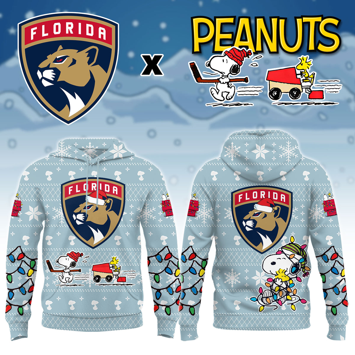 ..Florida Panthers x Peanuts 2026 Christmas Limited Edition Hoodie NN