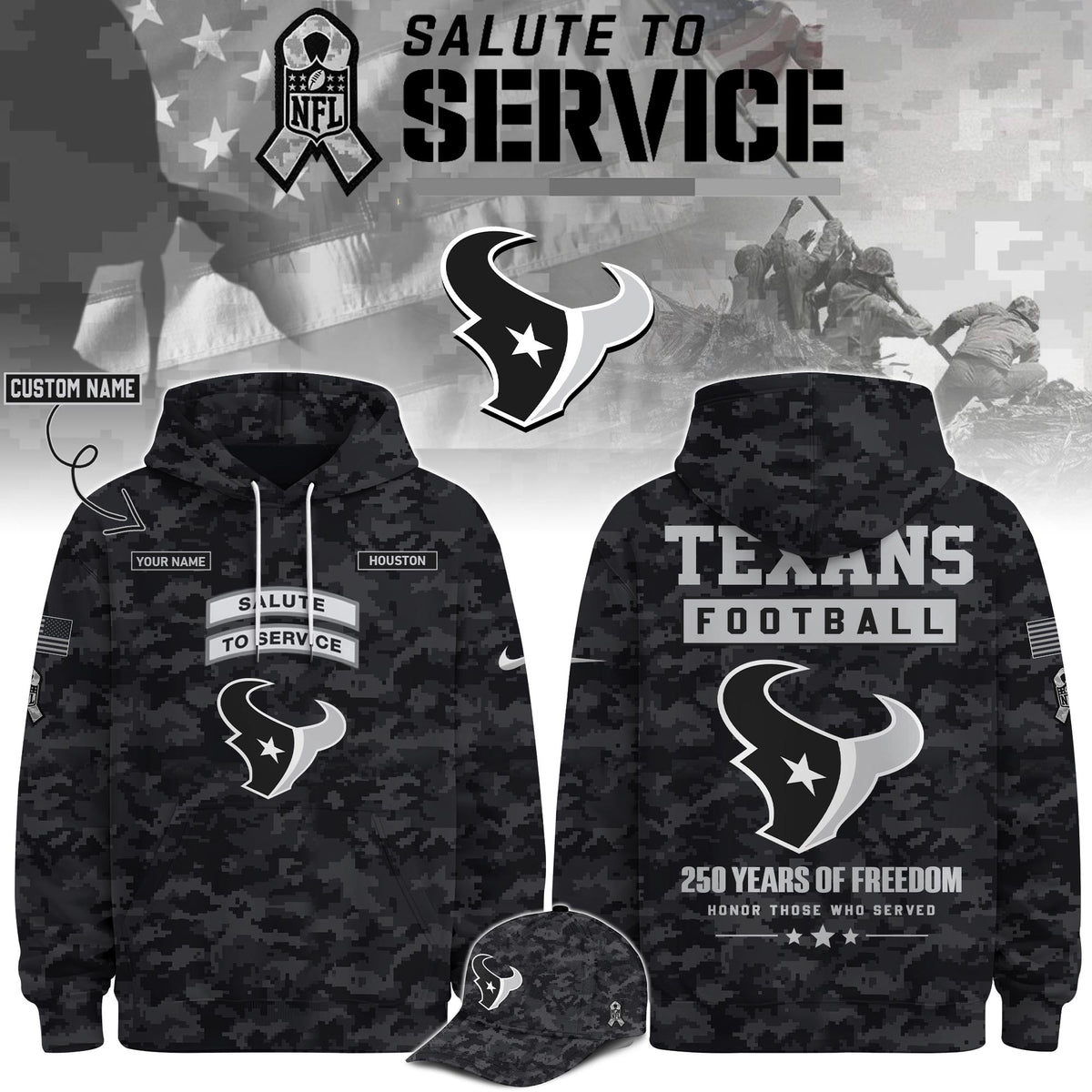 HOU Veterans Day Limited Edition Hoodie  Limited Edition + Selling Out Fast V2