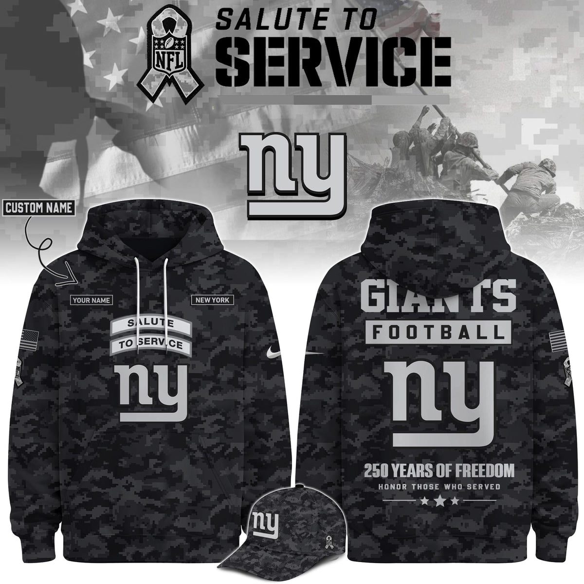 NYG Veterans Day Limited Edition Hoodie  Limited Edition + Selling Out Fast V2