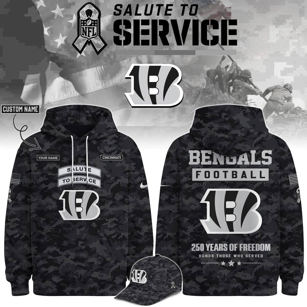 CIN Veterans Day Limited Edition Hoodie  Limited Edition + Selling Out Fast