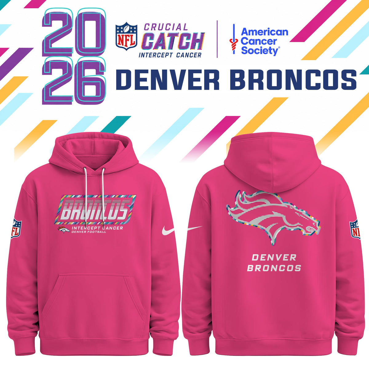 Denver Broncos Special Pink Crucial Catch 2026 Limited Edition Hoodie