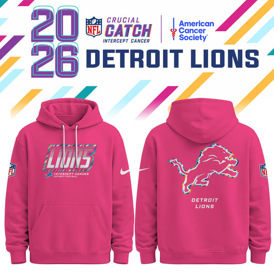 Detroit Lions Special Pink Crucial Catch 2026 Limited Edition Hoodie