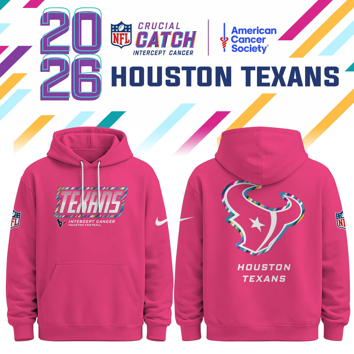 Houston Texans Special Pink Crucial Catch 2026 Limited Edition Hoodie