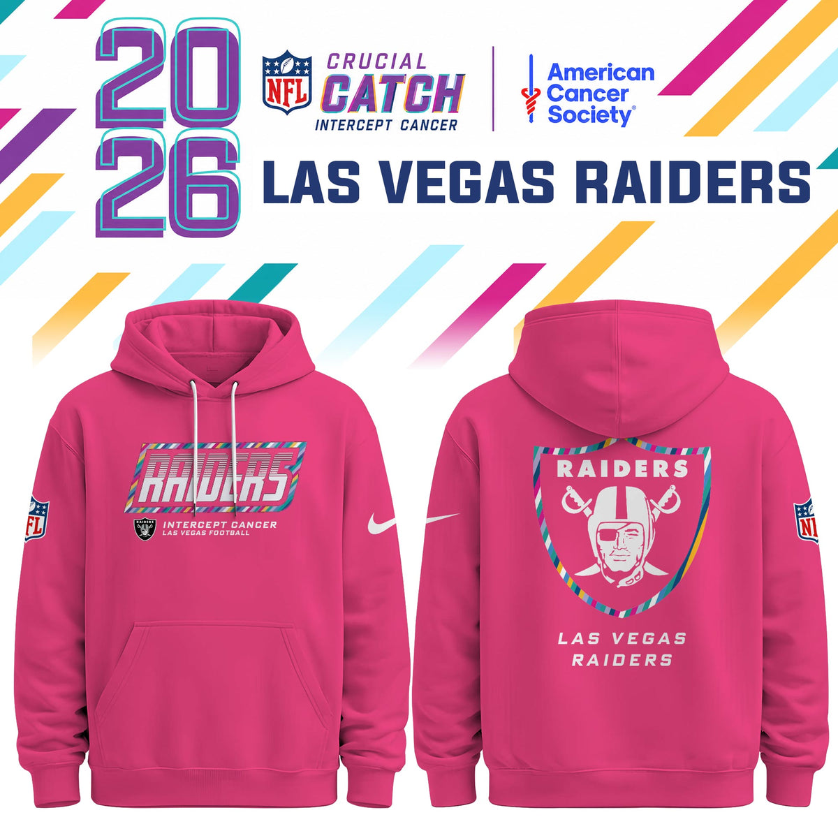 Las Vegas Raiders Special Pink Crucial Catch 2026 Limited Edition Hoodie