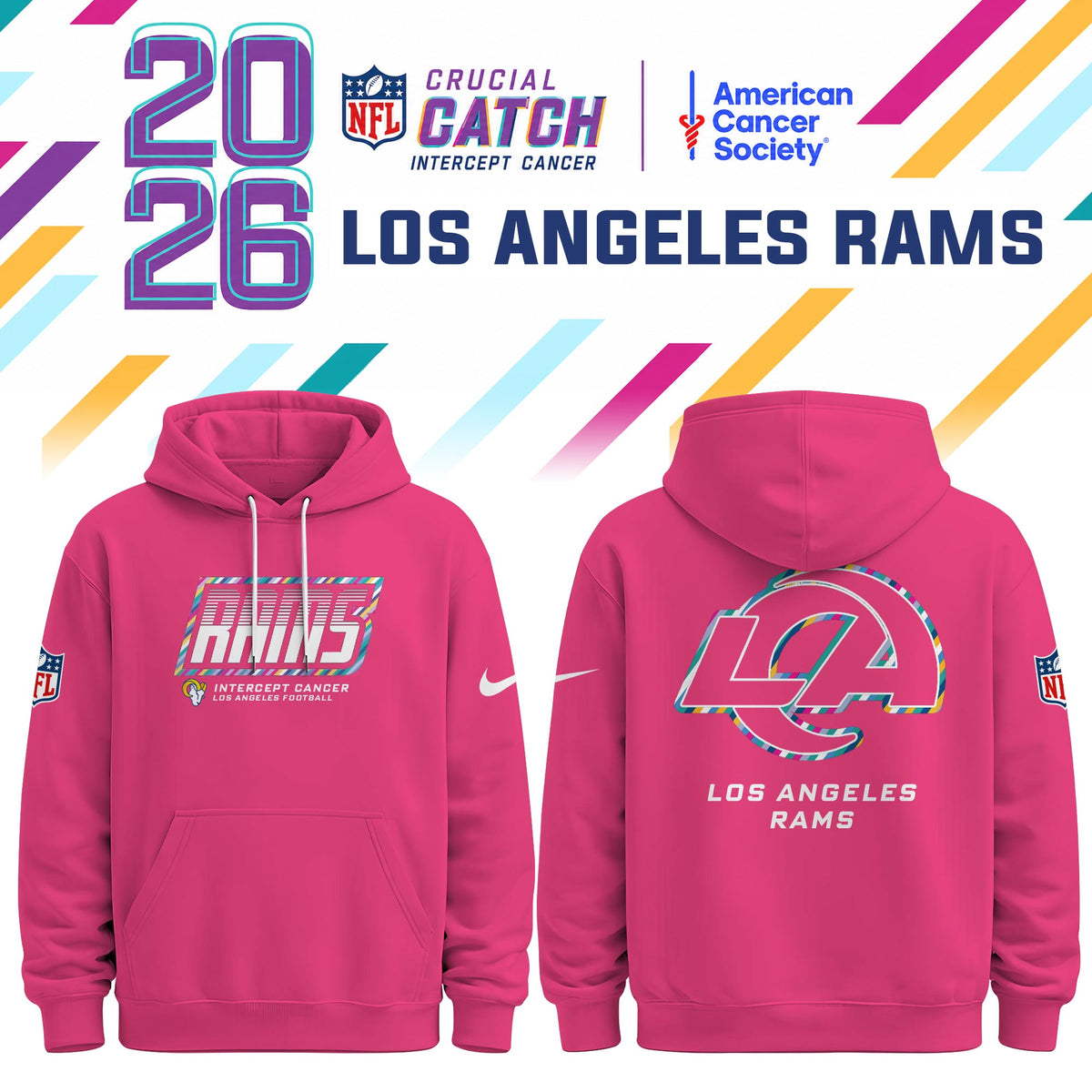 Los Angeles Rams Special Pink Crucial Catch 2026 Limited Edition Hoodie