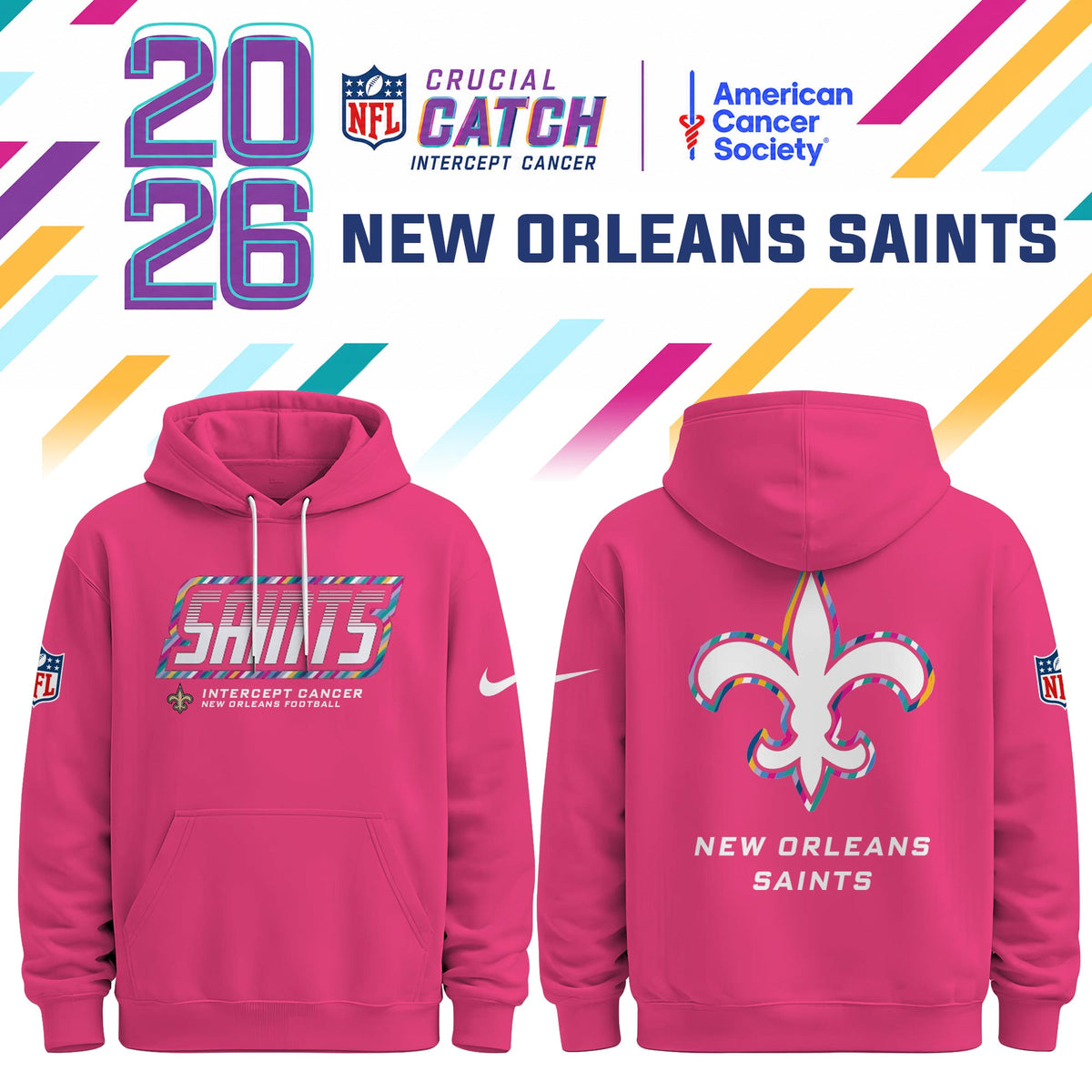 New Orleans Saints Special Pink Crucial Catch 2026 Limited Edition Hoodie