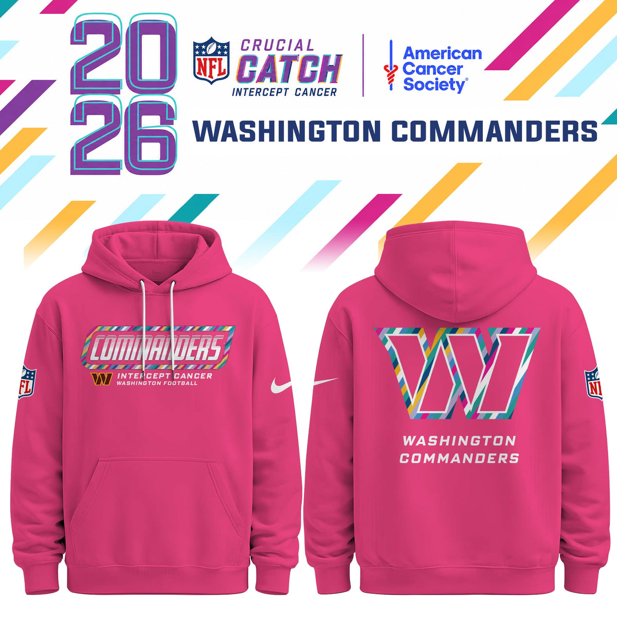 Washington Commanders Special Pink Crucial Catch 2026 Limited Edition Hoodie