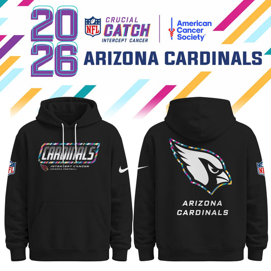 Arizona Cardinals Special Black Crucial Catch 2026 Limited Edition Hoodie