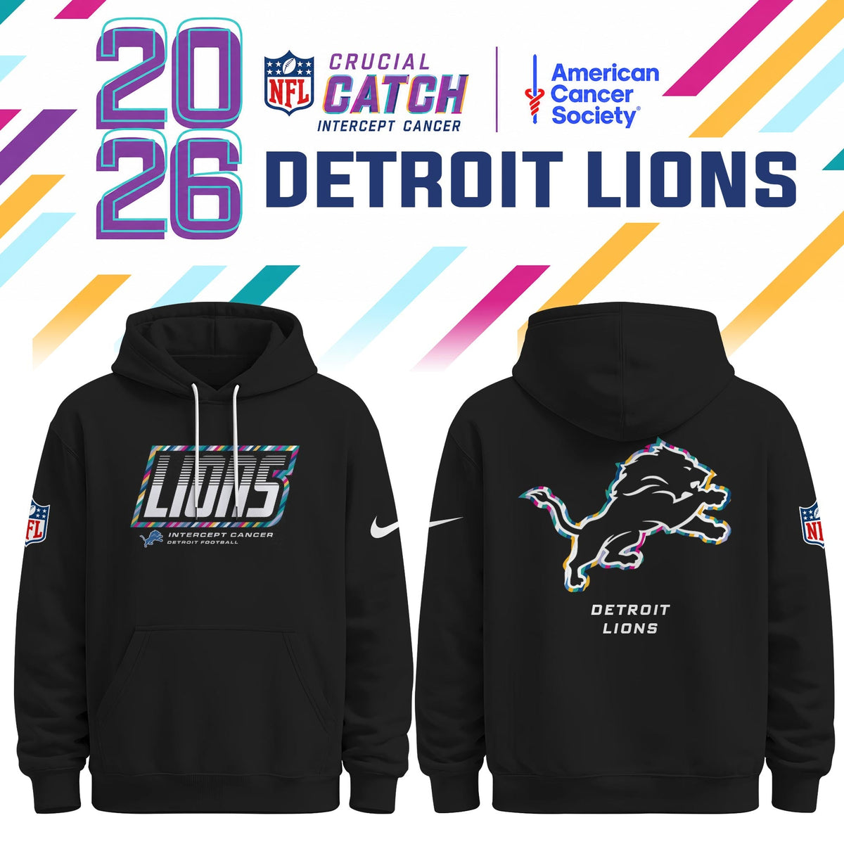 Detroit Lions Special Black Crucial Catch 2026 Limited Edition Hoodie