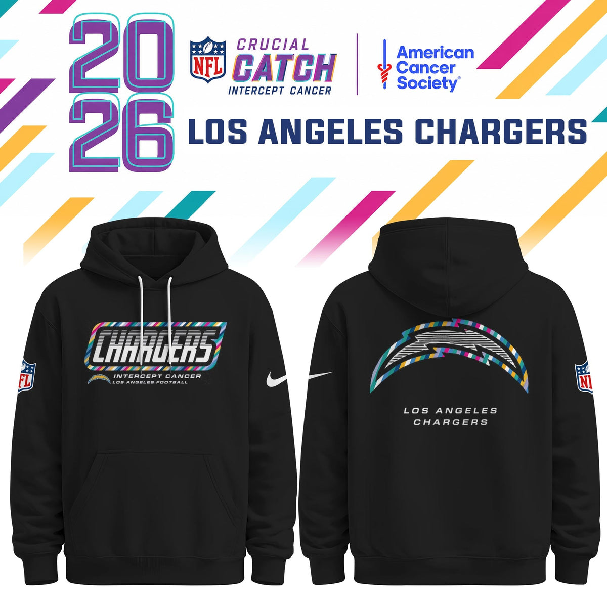 Los Angeles Chargers Special Black Crucial Catch 2026 Limited Edition Hoodie