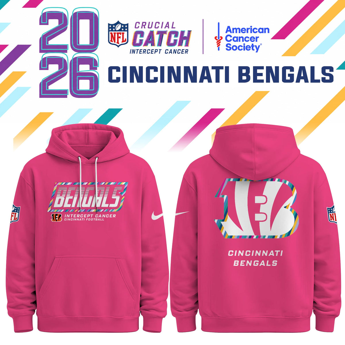Cincinnati Bengals Special Pink Crucial Catch 2026 Limited Edition Hoodie