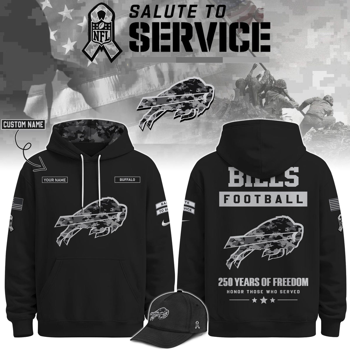 BUF Veterans Day Limited Edition Hoodie  Limited Edition + Selling Out Fast V2
