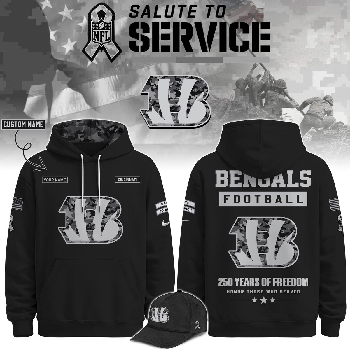 CIN Veterans Day Limited Edition Hoodie  Limited Edition + Selling Out Fast V2
