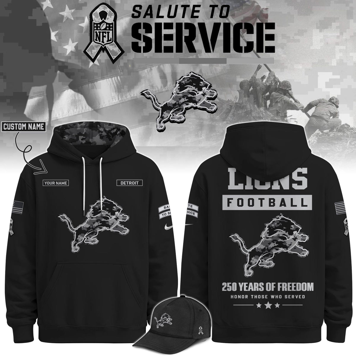 DET Veterans Day Limited Edition Hoodie  Limited Edition + Selling Out Fast V2