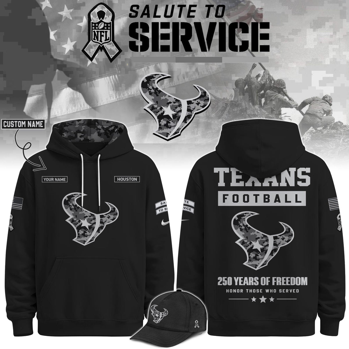 HOU Veterans Day Limited Edition Hoodie  Limited Edition + Selling Out Fast