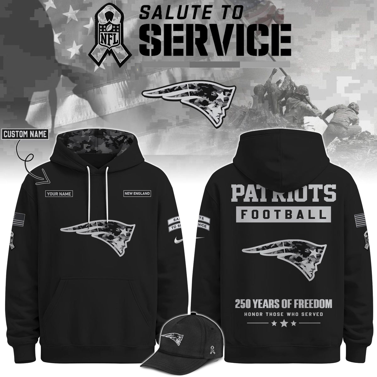 NE Veterans Day Limited Edition Hoodie  Limited Edition + Selling Out Fast