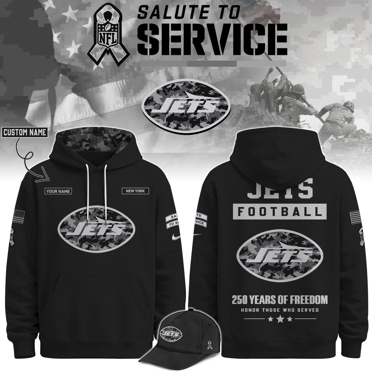 NYJ Veterans Day Limited Edition Hoodie  Limited Edition + Selling Out Fast