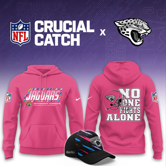 Jacksonville Jaguars Football 2026 Crucial Catch Limited Pink Hoodie, No one fights alone!