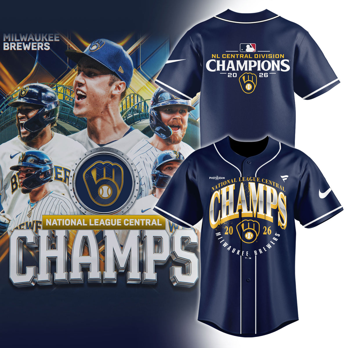 _??M.Brewers 2026 NL CENTRAL CHAMPIONS Limited Jersey