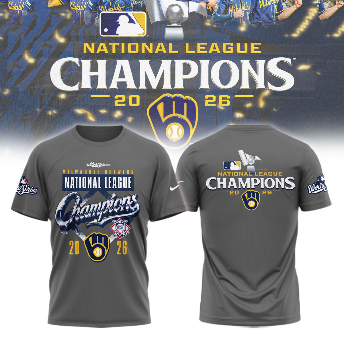 __.M.Brewers 2026 National League Champions Locker Room T-Shirt NN