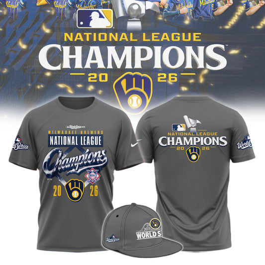__.M.Brewers 2026 National League Champions Locker Room T-Shirt NN
