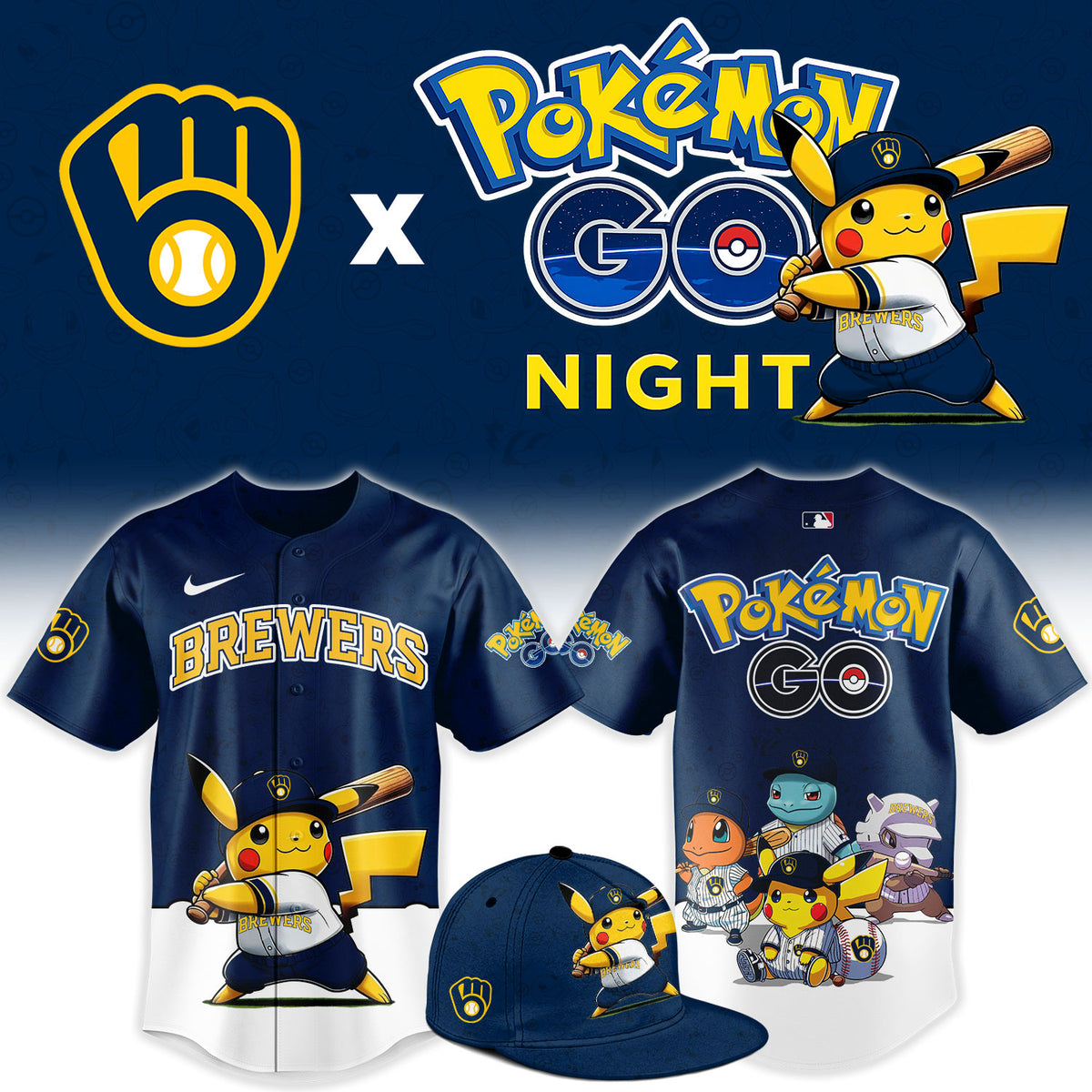 MIL Pokemon GO Night Limited Jersey NN