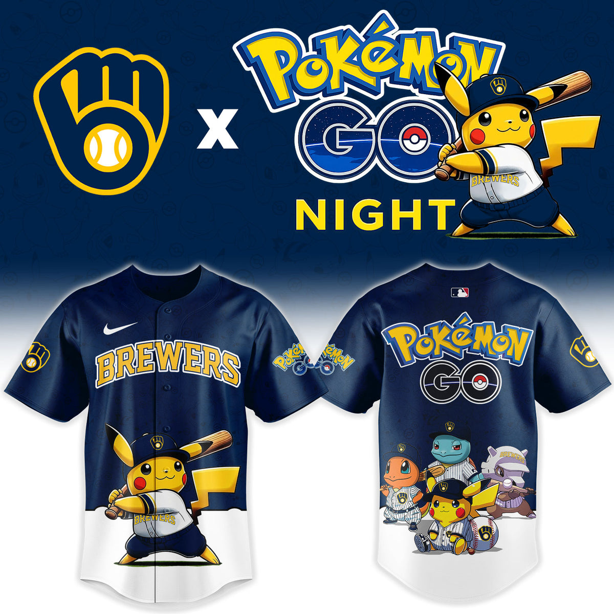 MIL Pokemon GO Night Limited Jersey NN