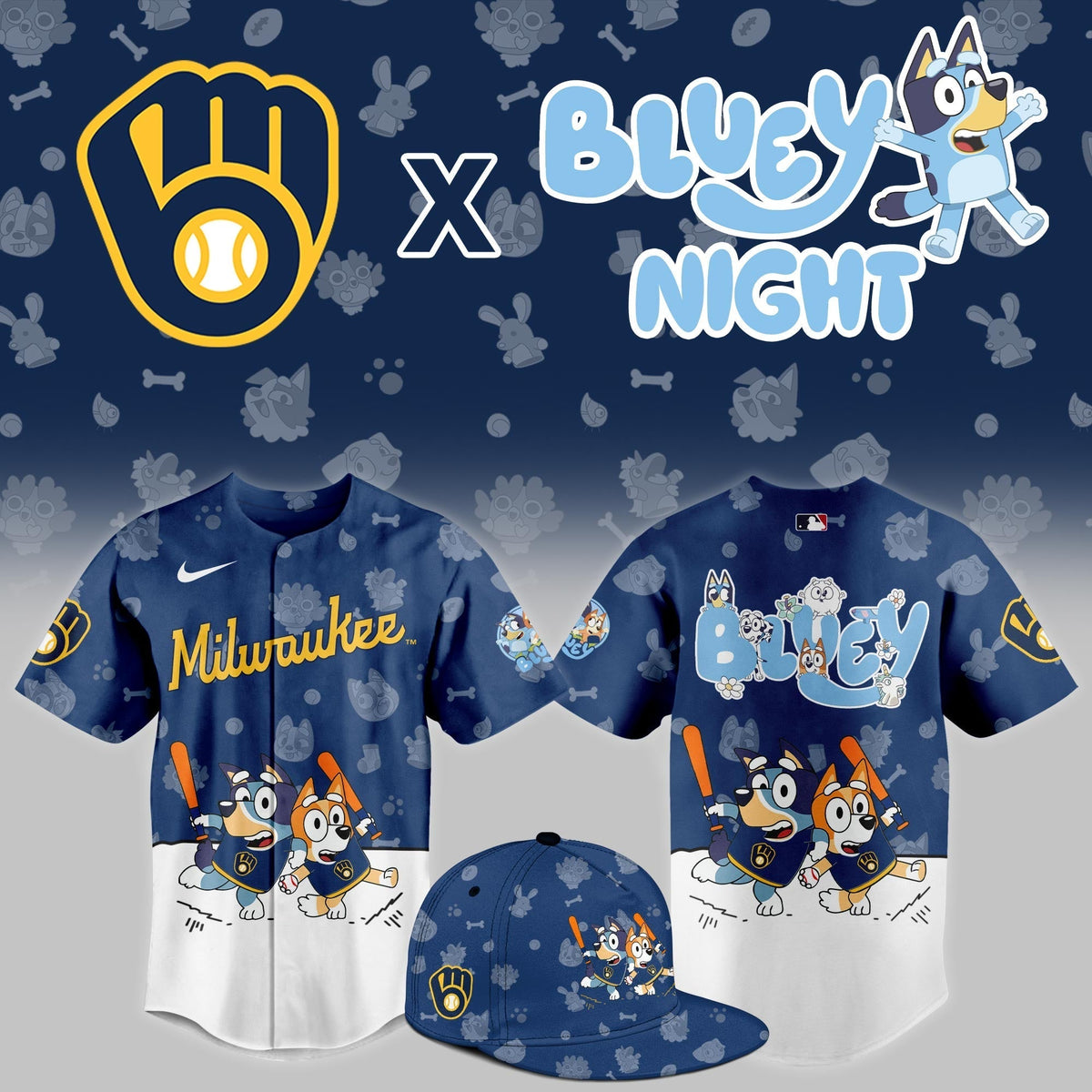 Milwaukee Brewers 2025 Bluey Night Event Limited Jersey