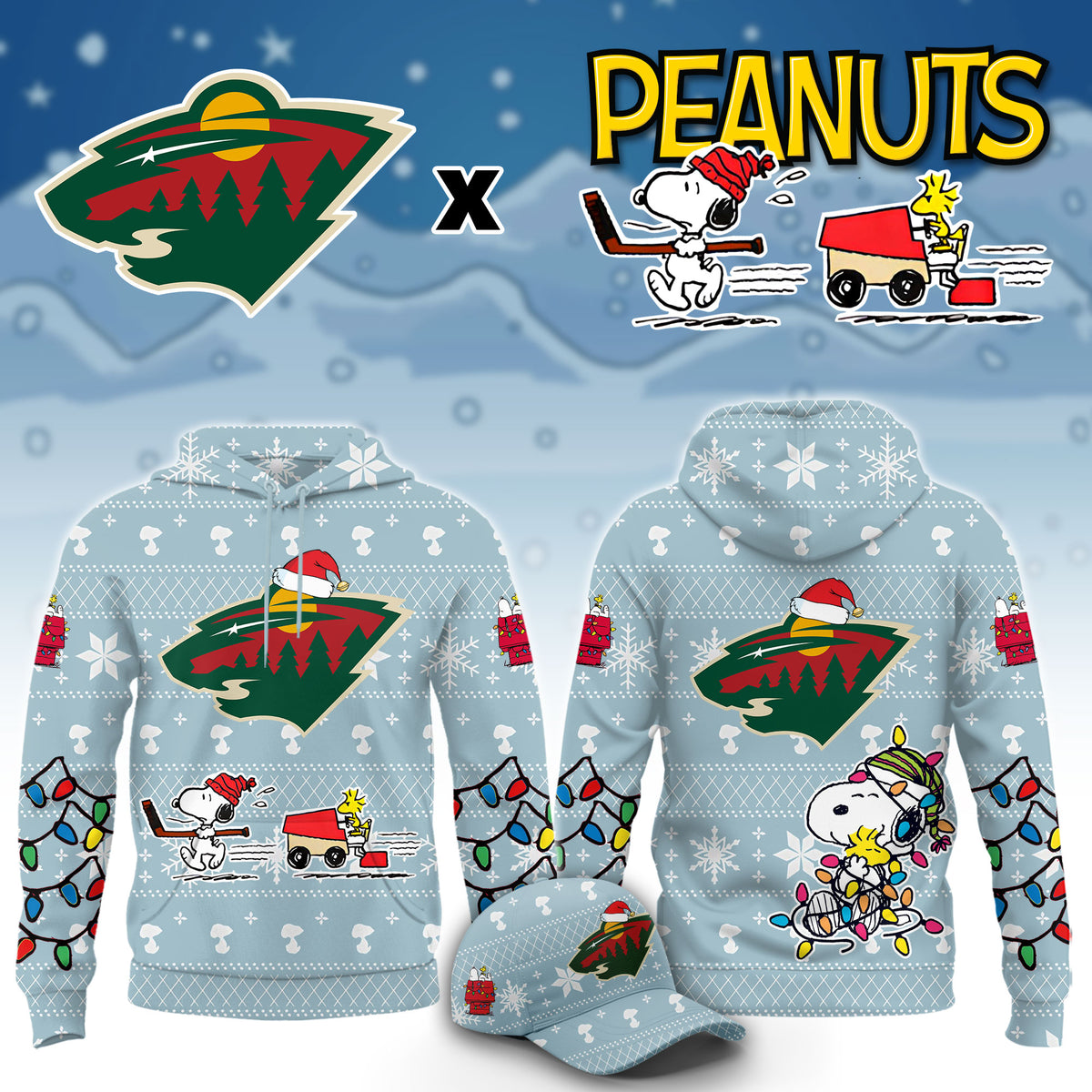 ..Minnesota Wild x Peanuts 2026 Christmas Limited Edition Hoodie NN