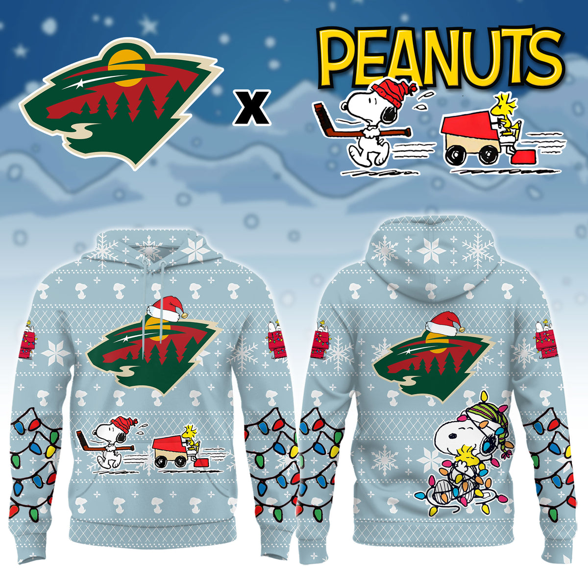 ..Minnesota Wild x Peanuts 2026 Christmas Limited Edition Hoodie NN