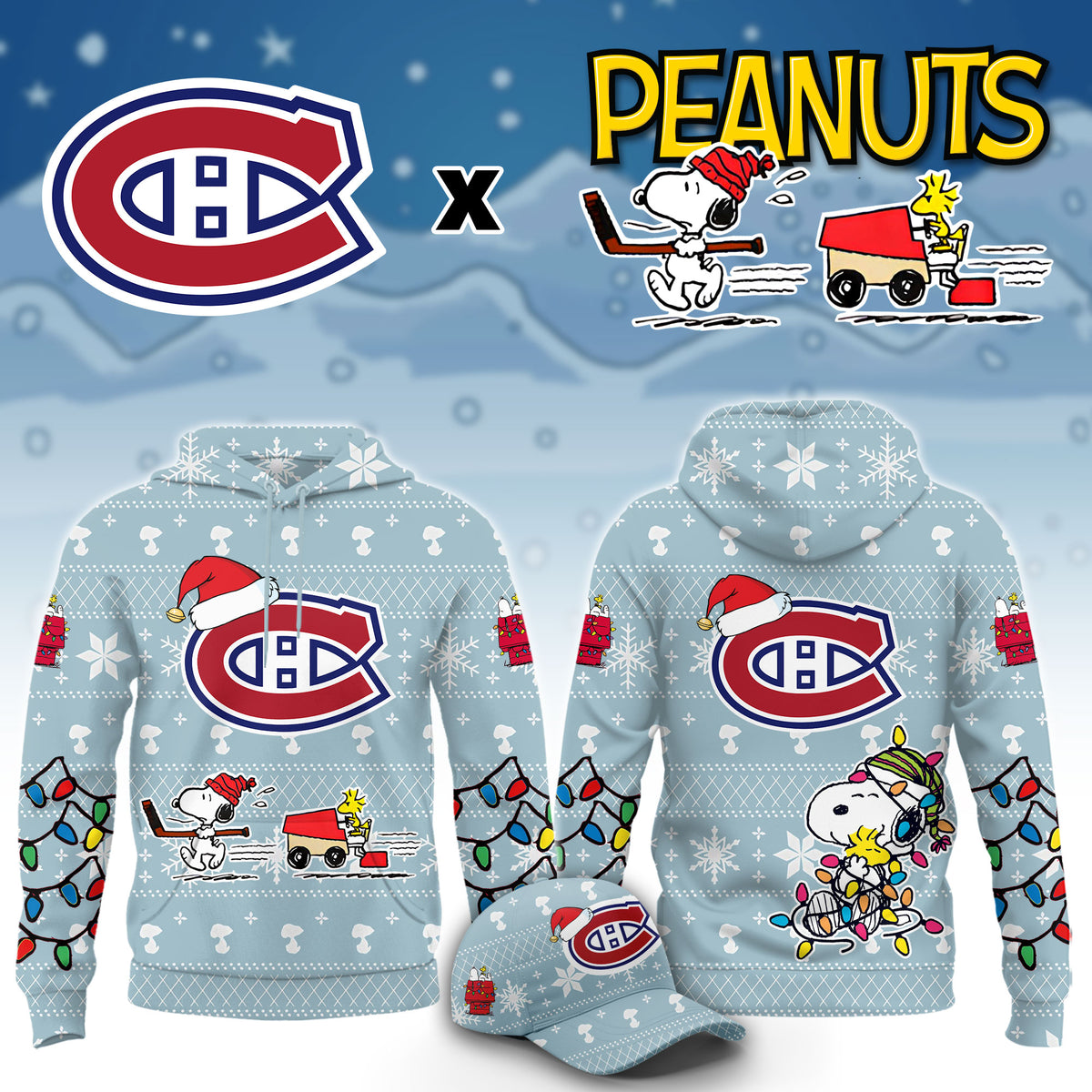 .Montreal Canadiens x Peanuts 2026 Christmas Limited Edition Hoodie NN