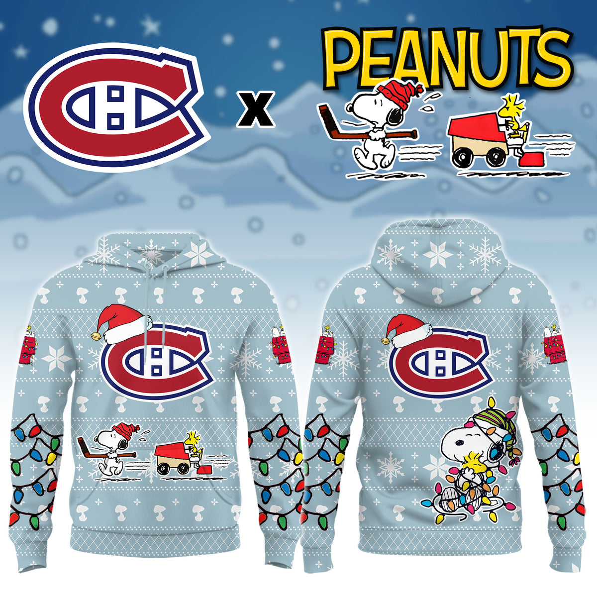 .Montreal Canadiens x Peanuts 2026 Christmas Limited Edition Hoodie NN