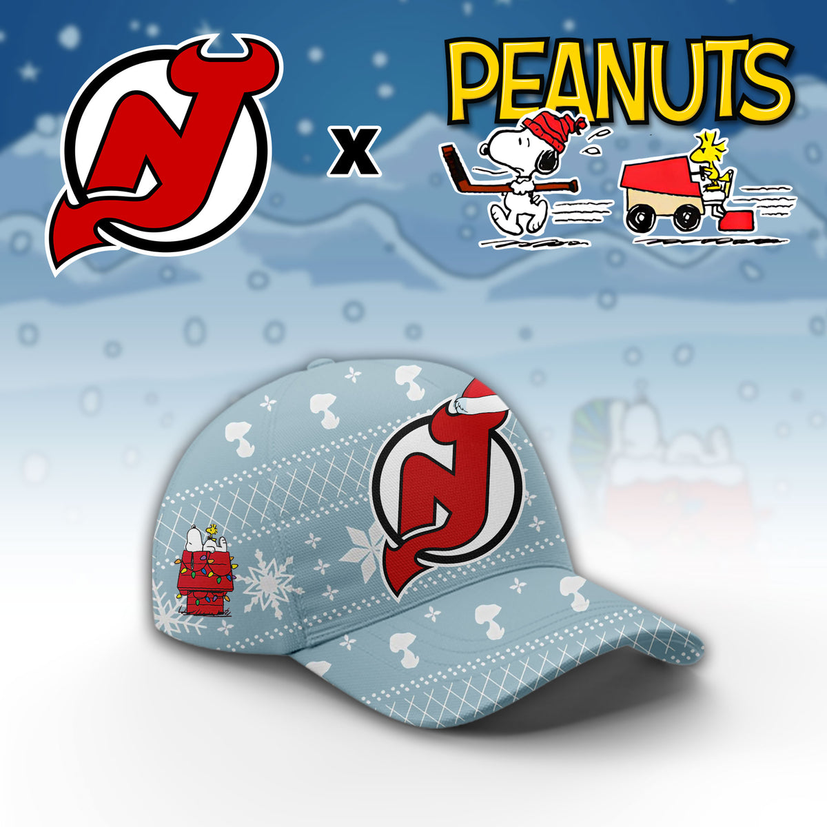 .New Jersey Devils x Peanuts 2026 Christmas Limited Edition Hoodie NN