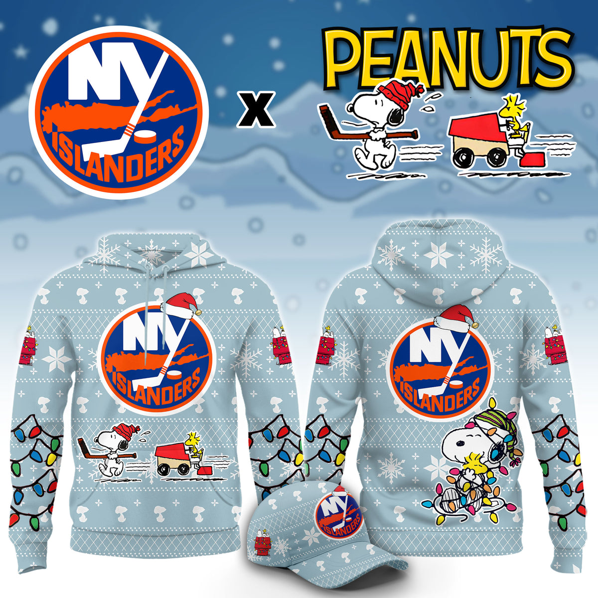...New York Islanders x Peanuts 2026 Christmas Limited Edition Hoodie NN