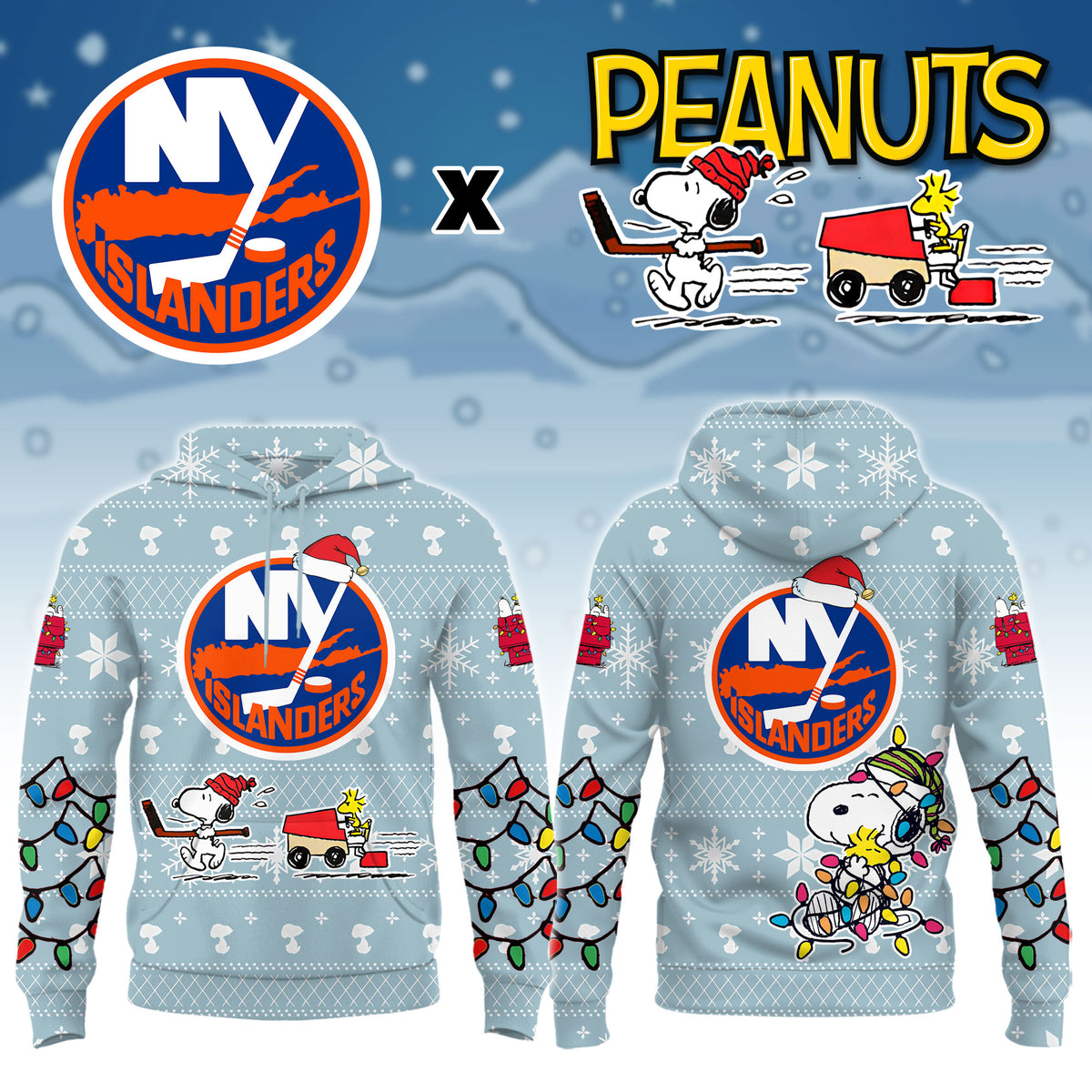 ...New York Islanders x Peanuts 2026 Christmas Limited Edition Hoodie NN