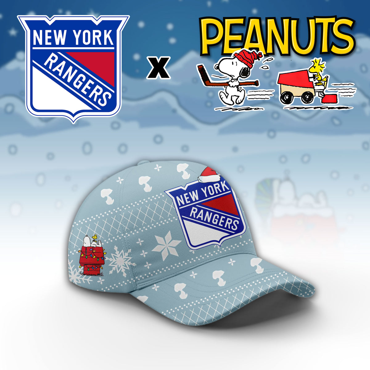 .New York Rangers x Peanuts 2026 Christmas Limited Edition Hoodie NN
