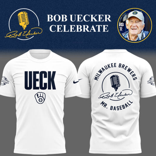 Limited Edition Brewers Baseball Honoring Mr. Baseball Bob Uecker TShirt
