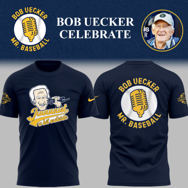 Limited Edition Brewers Baseball Honoring Mr. Baseball Bob Uecker TShirt