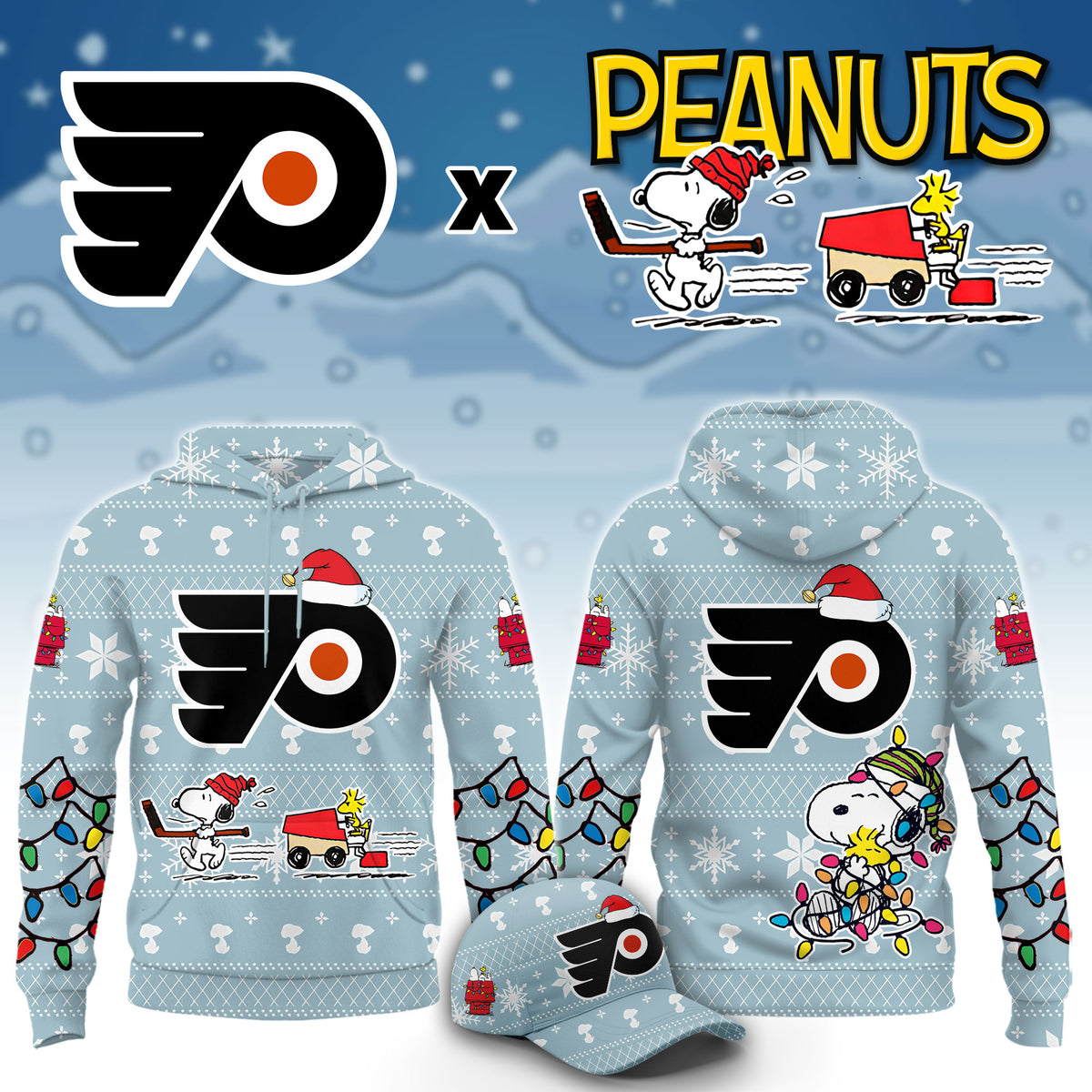 .Philadelphia Flyers x Peanuts 2026 Christmas Limited Edition Hoodie NN