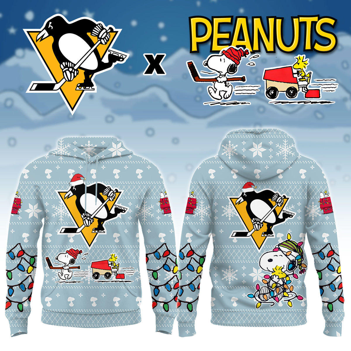 .Pittsburgh Penguins x Peanuts 2026 Christmas Limited Edition Hoodie NN