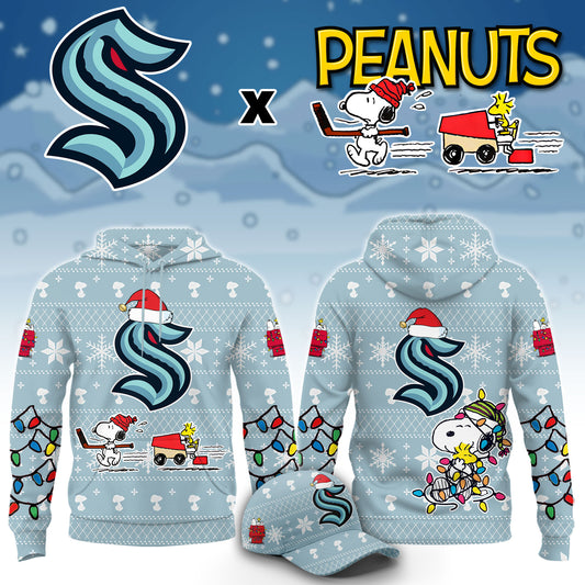 .Seattle Kraken x Peanuts 2026 Christmas Limited Edition Hoodie NN
