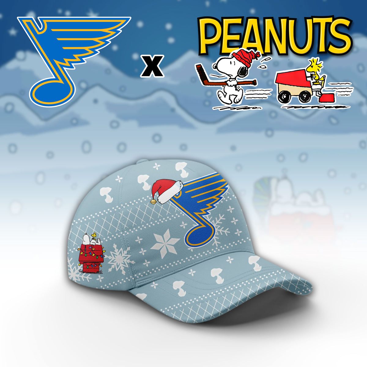 St. Louis Blues x Peanuts 2026 Christmas Limited Edition Hoodie NN
