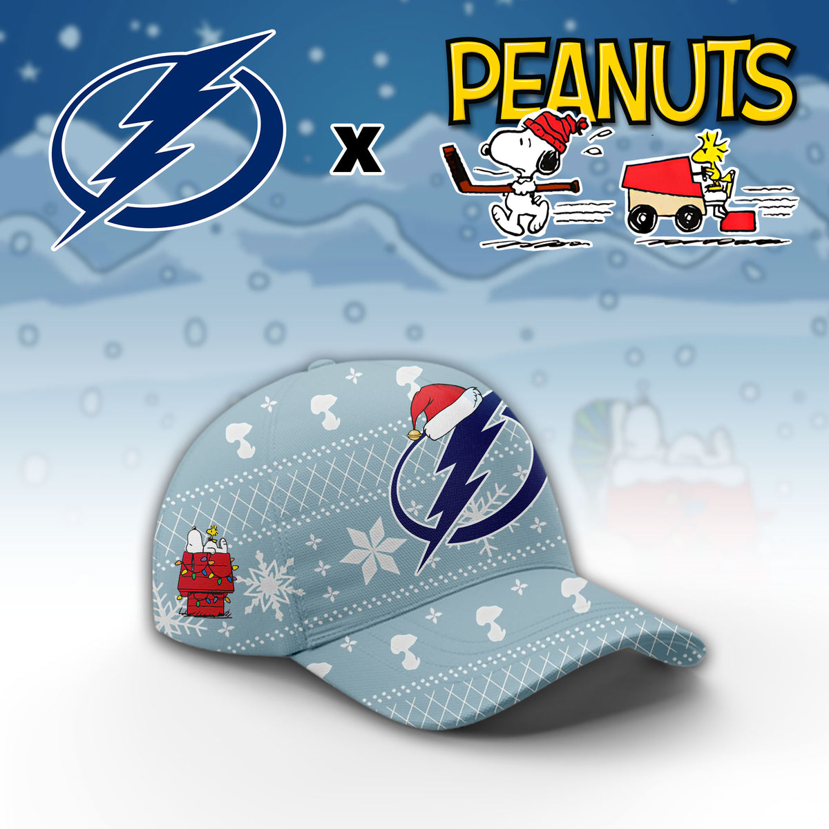 Tampa Bay Lightning x Peanuts 2026 Christmas Limited Edition Hoodie NN