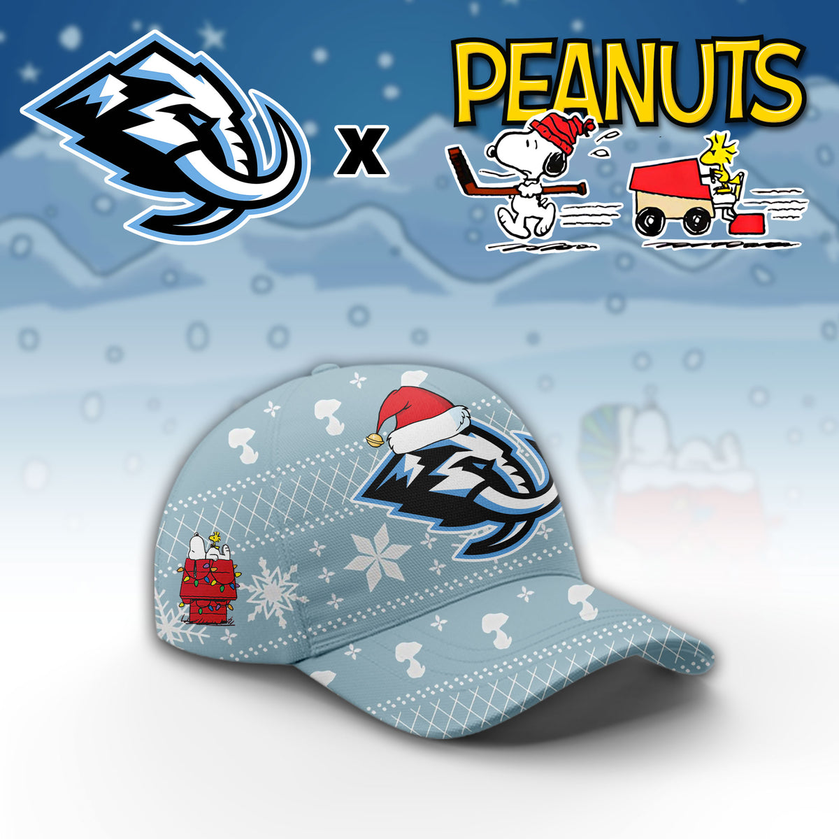 Utah Mammoth x Peanuts 2026 Christmas Limited Edition Hoodie NN