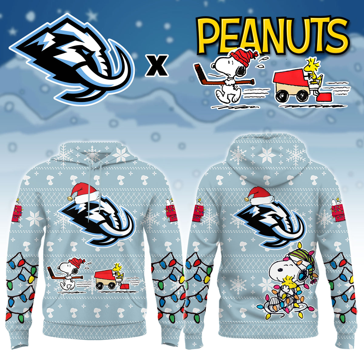 Utah Mammoth x Peanuts 2026 Christmas Limited Edition Hoodie NN